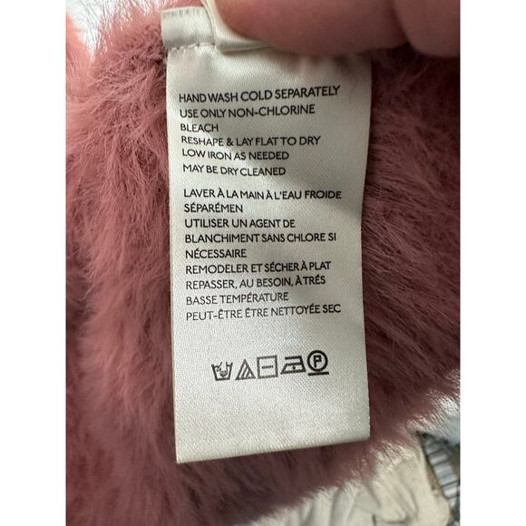 Free People women’s cardigan Cardi pink super soft teddy bear cozycore - Picture 6 of 10